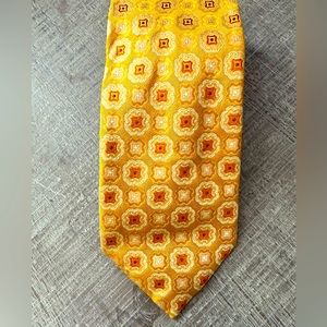 Canali Men’s silk tie yellow print